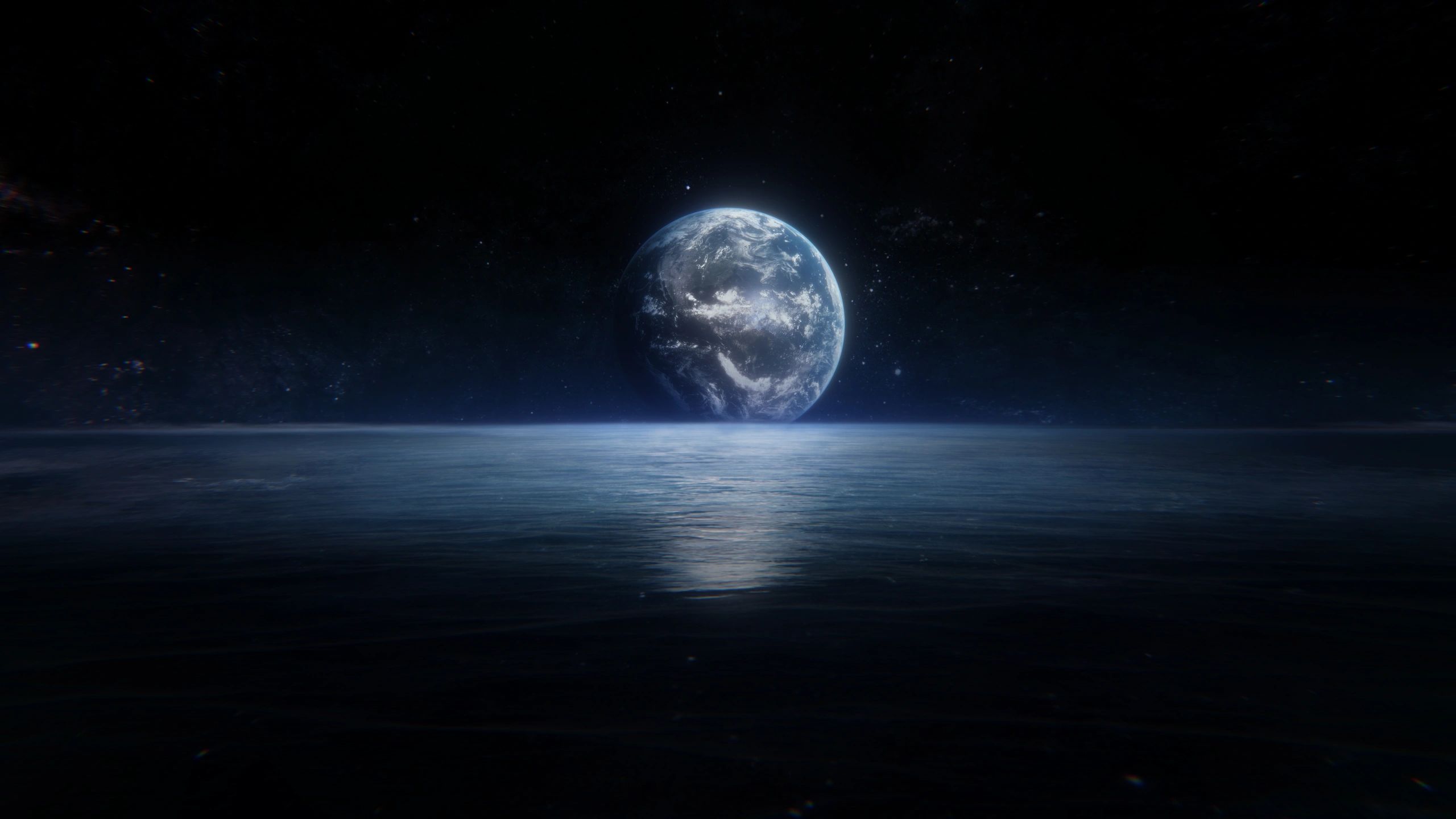 Dark view of Earth from space